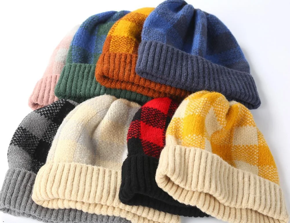 

Wholesale Design Plaid Knitted Kid's Hat For Baby