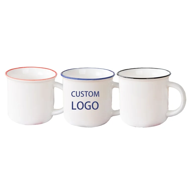 

Wholesale Custom Enamel Ceramic Coffee Mug Bulk Campfire Mugs Enamel Camping Mug