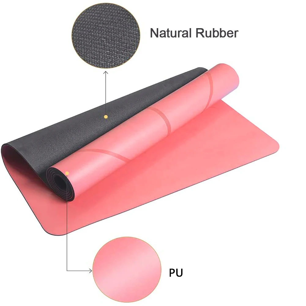 

1830*680*4mm Yoga Mat,Natural Rubber PU Leather Yoga mat with Factory Price, Red/blue/black/other