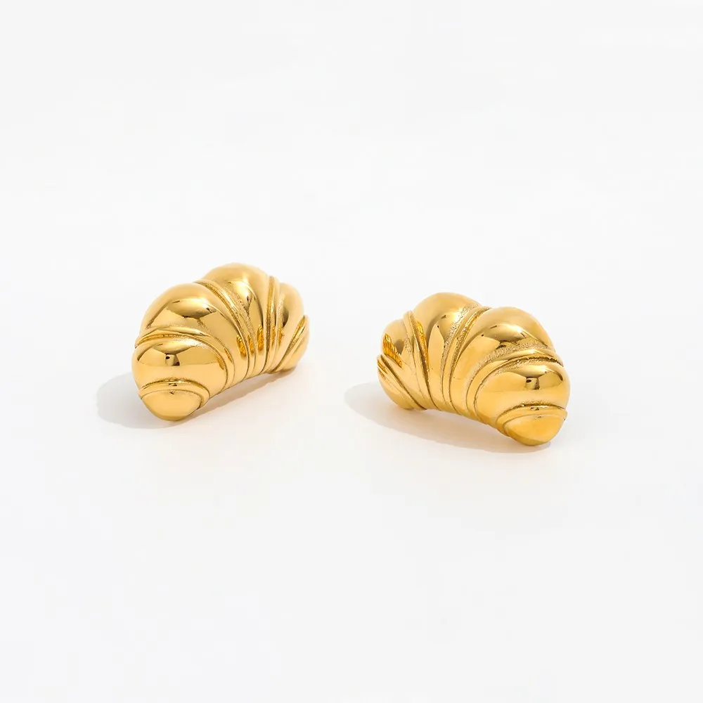 JOOLIM Jewelry Wholesale Stainless Steel Chunky Hollow Croissant Stud Earring Statement Earring Wholesale
