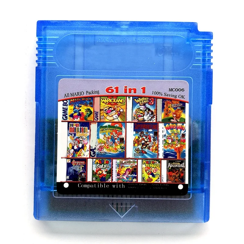 

MC006 61 in 1 Multi English Version Compilations Cartridge Console Card GBC Mario Multi Game Cartridge