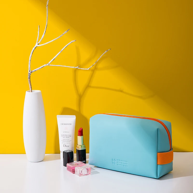 

Factory direct sales high quality fashion matt cosmetic bag travel bag for cosmetics cosmetic bag makeup organizer, Light blue, blue, pink, red, yellow