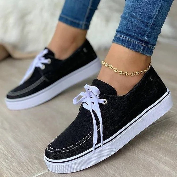 

HOT SALE Wholesale Round Toe Breathable Sole Frosted Denim Women Canvas Shoes Sneaker, Picture showed