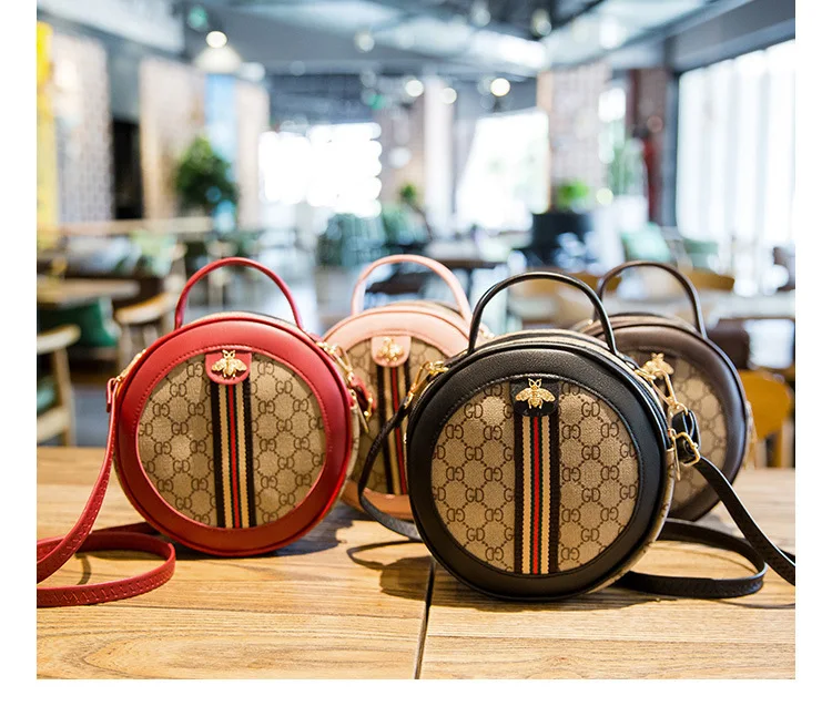 

Fashionable PU Leather Circle Bag Ladies Cross Body Bag, Multi color