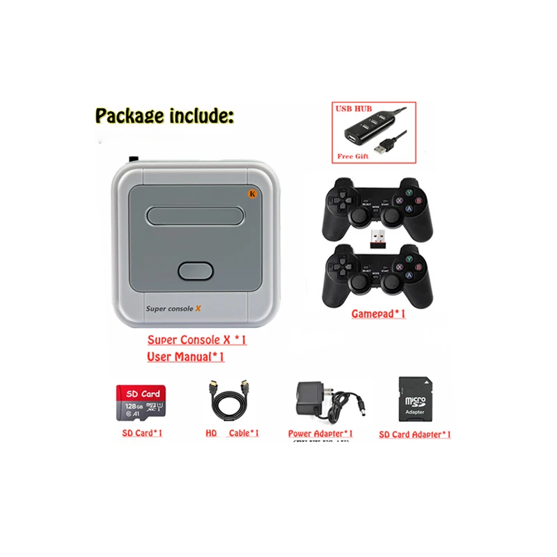 

New Design WiFi HD-MI Super Console X Pro 50 Emulators 50000+ Games Retro Mini TV Box Video Game Player For PS1/N64/DC