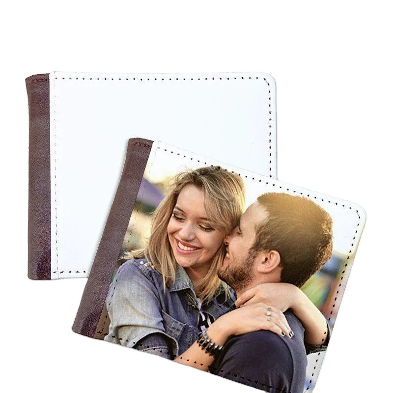 

Best price superior quality PU men sublimation blank wallet, Black/brown