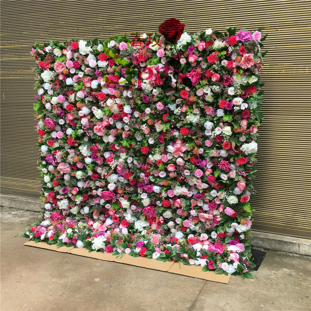 

SPR Rose Wall Blue 4*8FT/pc Artificial Silk Rose 3D Flower Wall Background Party Decor Wall, White