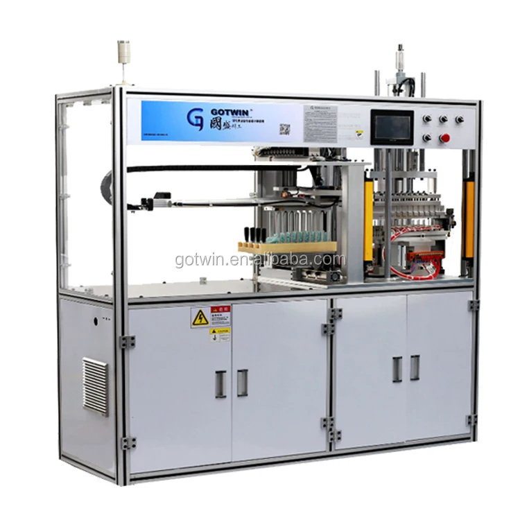 
Pneumatic dental floss pick making machine 