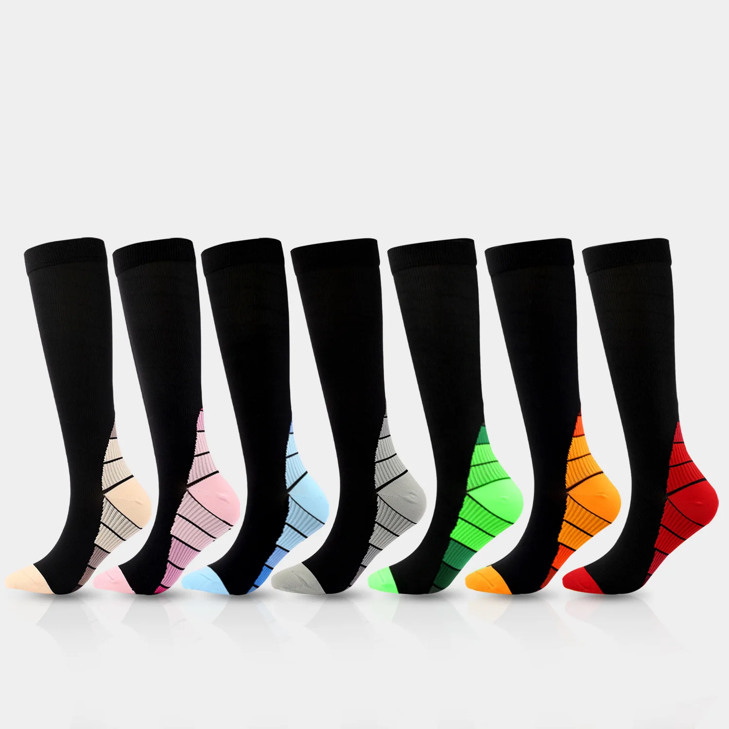 

Fashion Quick Dry Non Slip Sports Compression Socks Women'S Running Nylon Long Socks, As show