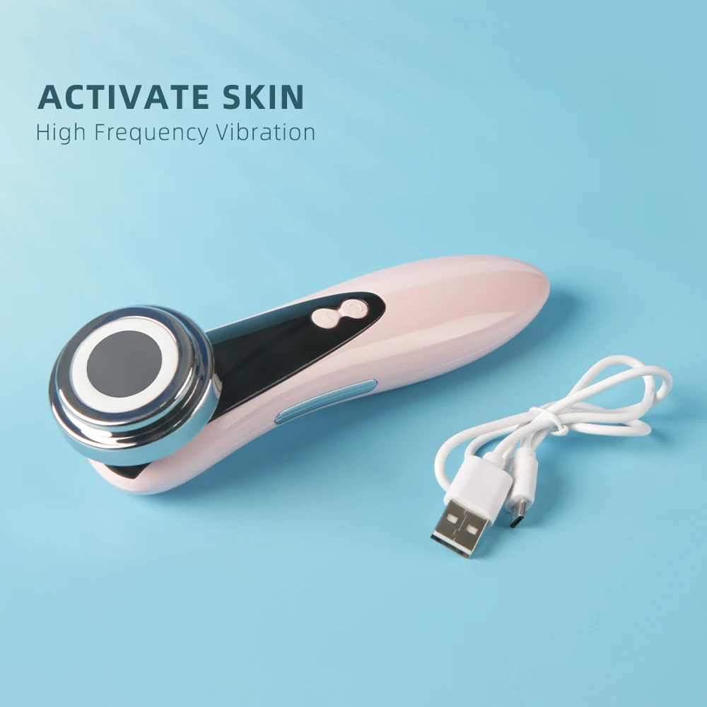 

2022 trending ionic photon sonic beauty device skin rejuvenation galvanic facial beauty equipment, Pink or customized color