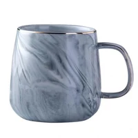 

Europe Marble Texture Style Lovers Cup ECO Friendly High Temperature Resistant Type Golden Rim Glazed Ceramic Coffee Mug