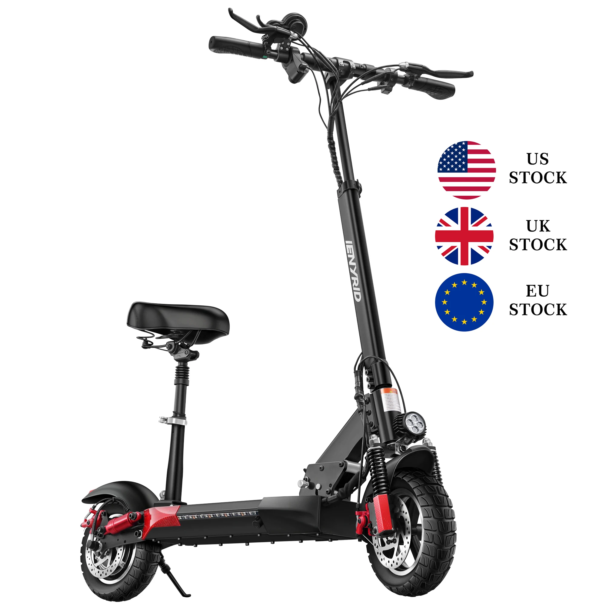 

EU UK STOCK 16AH 48V E Scooter With Seat Foldable 500W iENYRID M4 PRO Adult Electric Scooter DropShipping, Black+red
