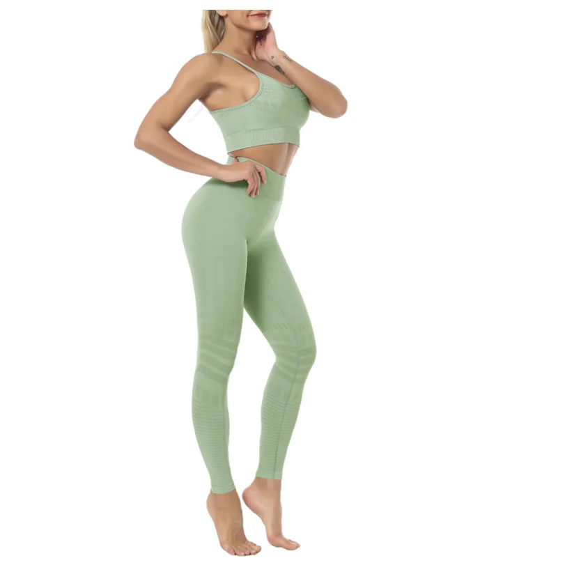

Running Tight Female Two Piece Active Yoga Top Selling Custom Sport Bra Fitness Two Piece Sets, As picture
