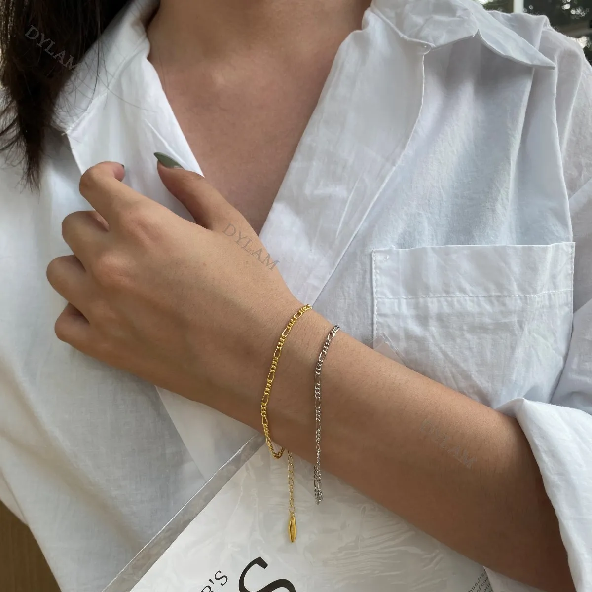 

Dylam Minimalist Amazon Hot Selling New Designs Accessories Trendy Luxury Customized CZ Women Jewelry Silver s925 Bracelet