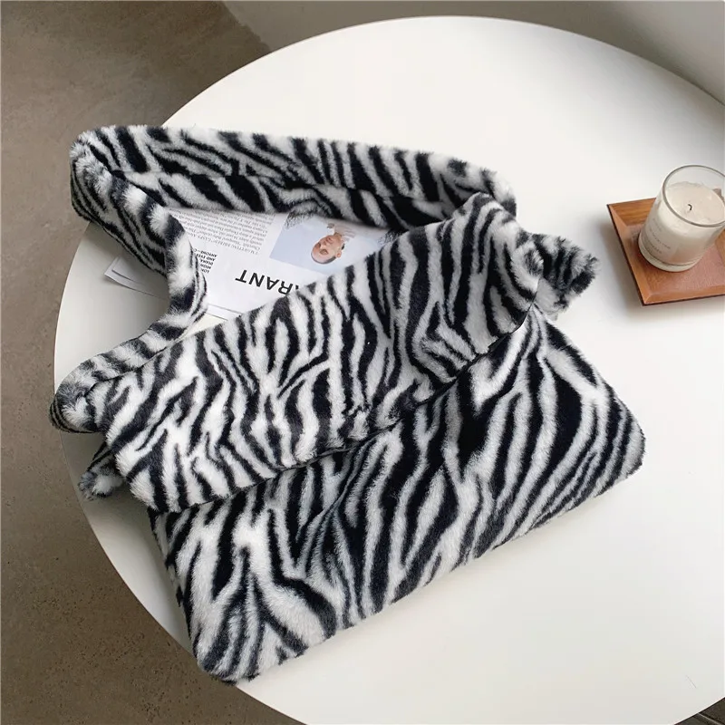 

latest purses and handbags big cute soft plush fur shoulder bag luxury animal print women faux fur handbags