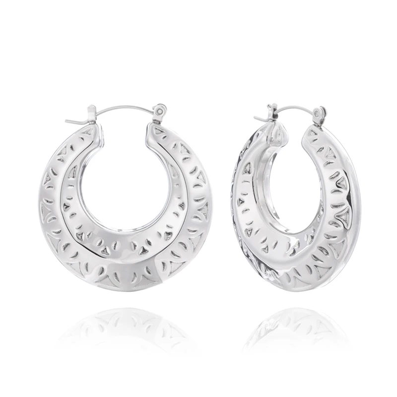 

Wholesale stainless steel C shaped small point hole steel earrings
