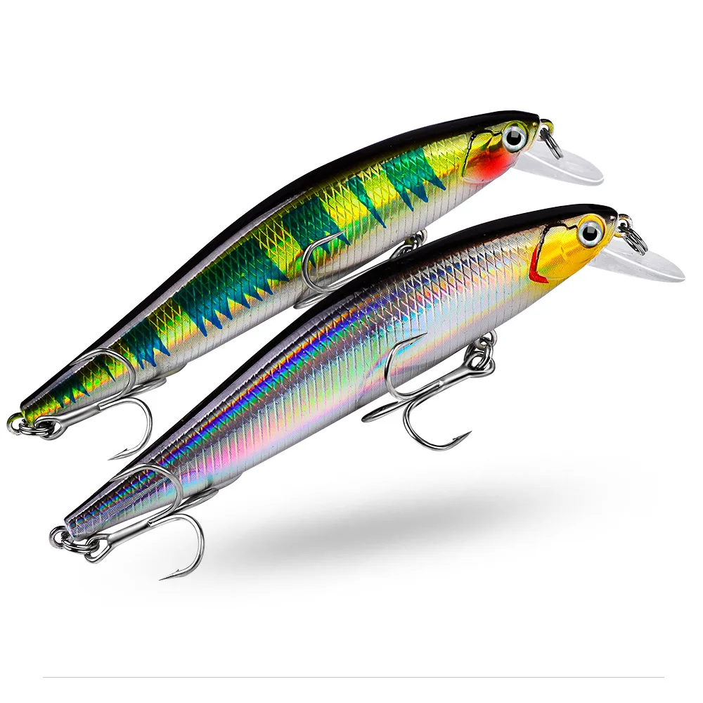 

SNEDA Sinking Fishing Lure ABS Plastic Bait With 10#/8#/6#/4#Black Treble Hook Super Long Shot Minnow Lure, 5 colors