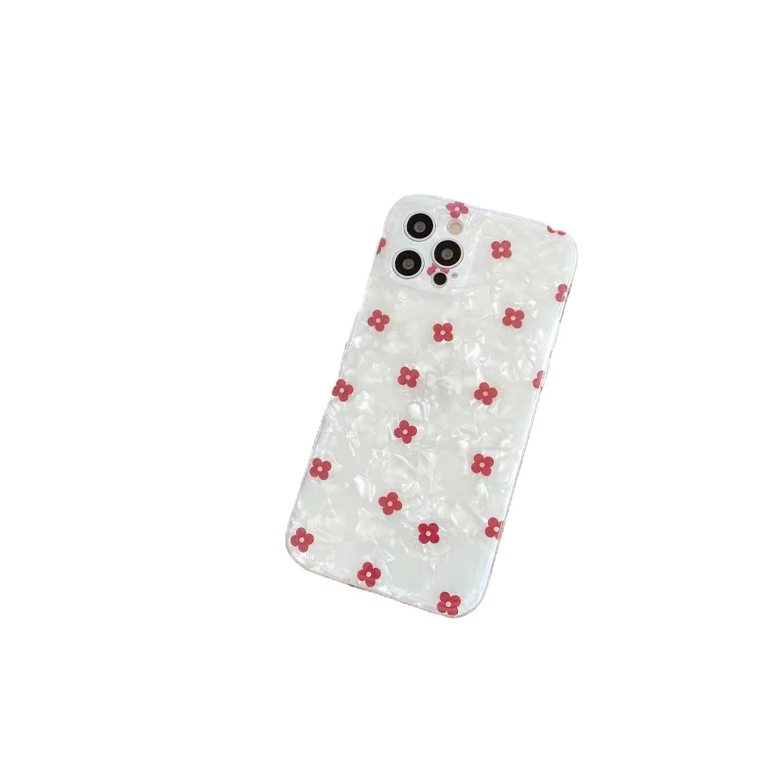

Creative Beautiful Shell Pattern flowers Phone Case High Quality Shockproof Cell Phone Back Cover For iPhone, 2 colors