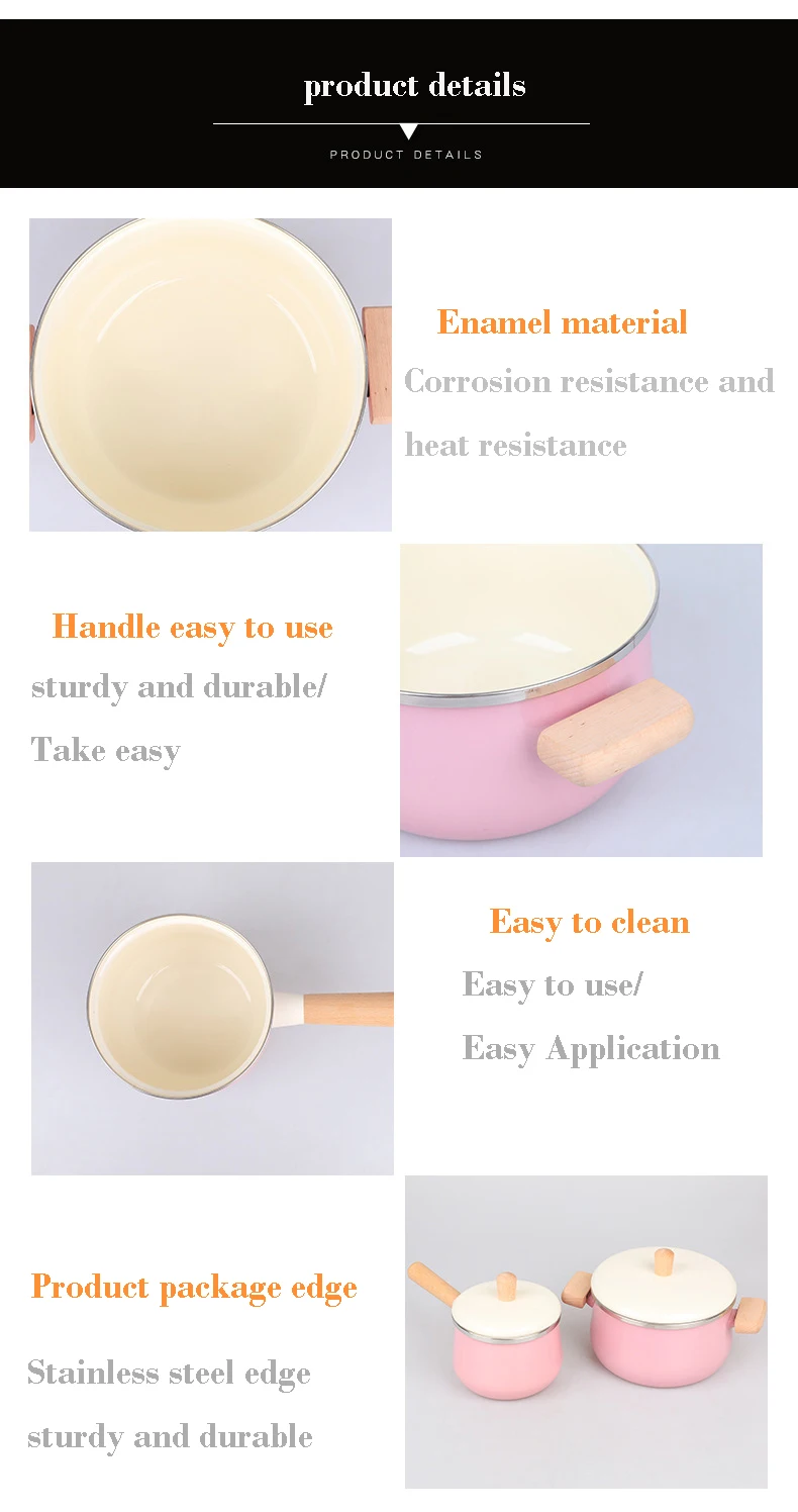 Japanese Enamel Porcelain Cookware Pot And Saucepan Enamel Milk Pan