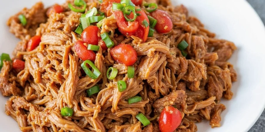 Pulled pork with curry and ginger seasoning