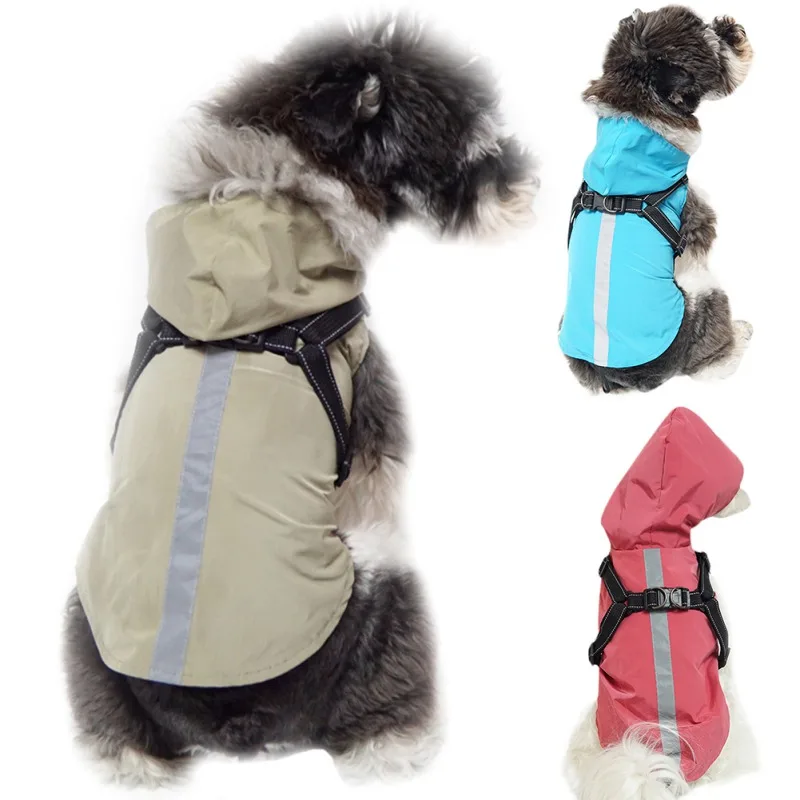 

Manufacturers Pet Dog Waterproof Raincoat Belt Seat Belt Pet Clothes Outdoor Jacket Dog Raincoat Wholesale