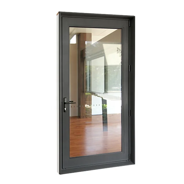 
Hot Selling Aluminium Casement Swing Door Frosted Glass Toilet Door 