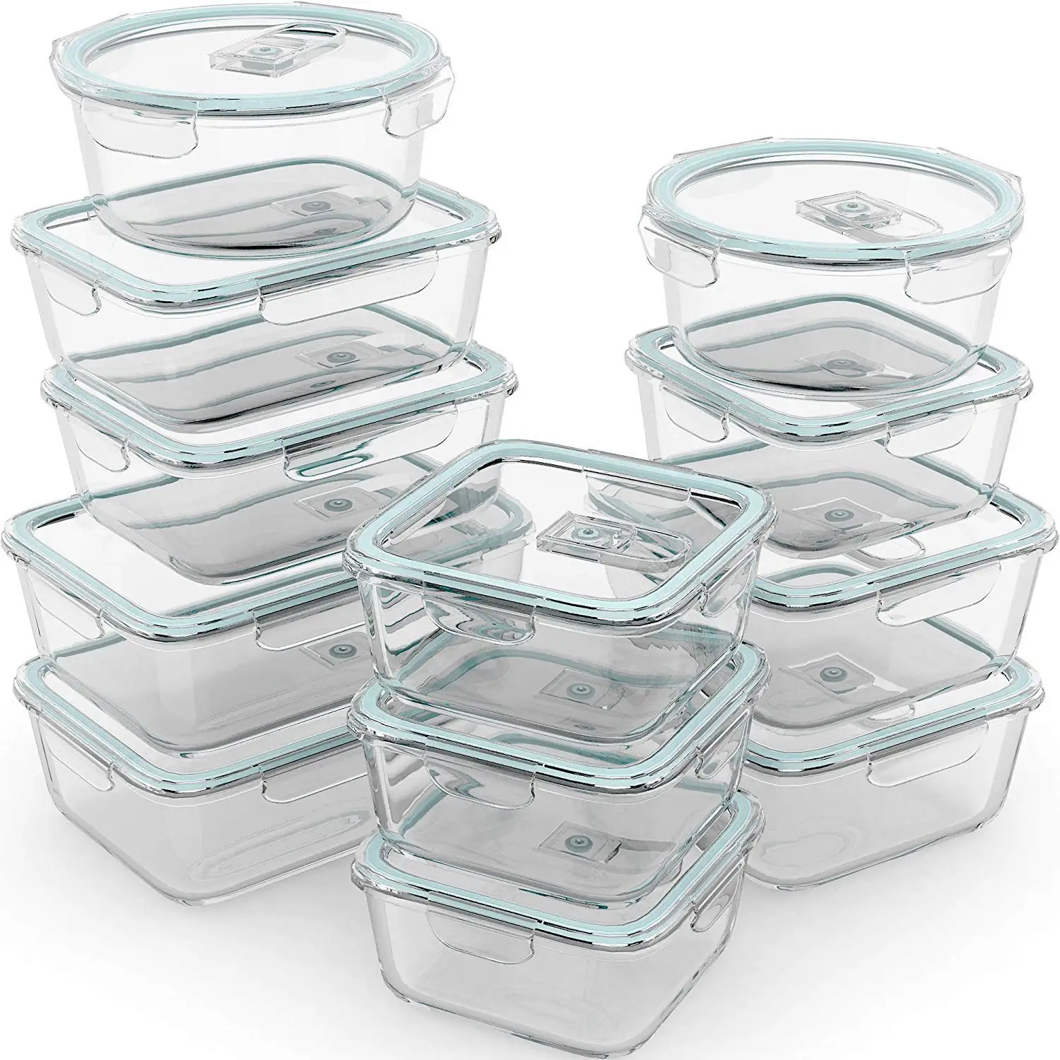

Multifunctional borosilicate food storage container grade glass compart lunch box leak proof with lid take away