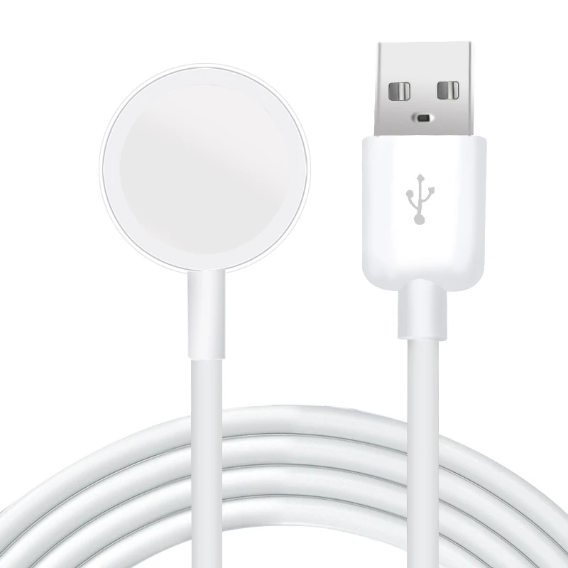 

portable usb smart magnetic wireless charging cable oem type c series 6 5 4 3 2 1 for apple watch charger, Black/white
