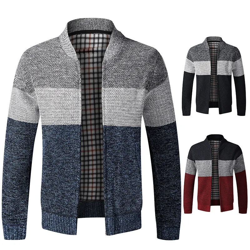 

Autumn Winter Men Casual Thick Zipper Knitting Jacket Coat Cardigan Sweater