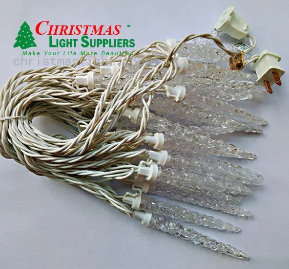 Customizable Crystal Cluster Icicle  light Set  Ice Piton String Fairy Lights  Falling Snow Snowfall Light Set