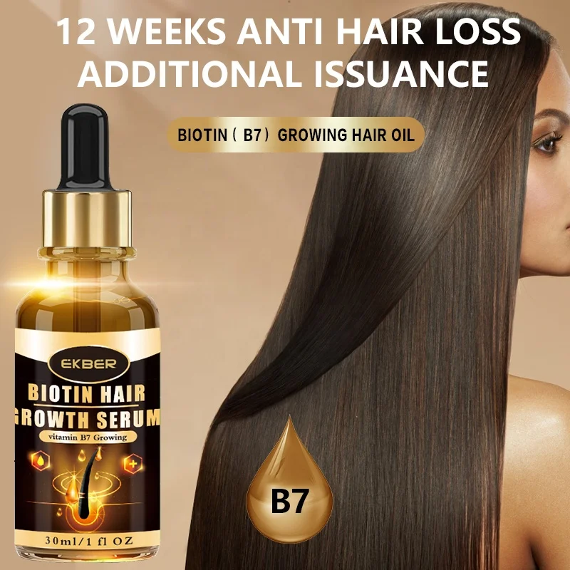 

TikTok Hot Sale Ekber Organic Herbal Anti Hair Loss Scalp Treatment Hair Growth Serum Wholesale Biotin Hair Oil Private Label