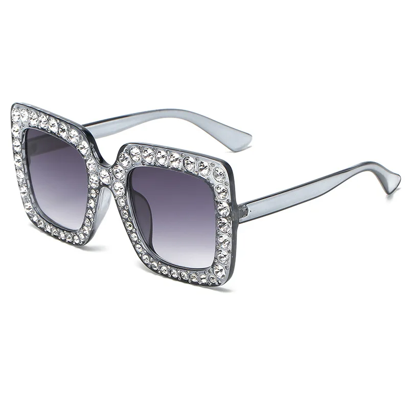 

Square big frame diamond-set sunglasses for women driving look slim fashion sunglasses