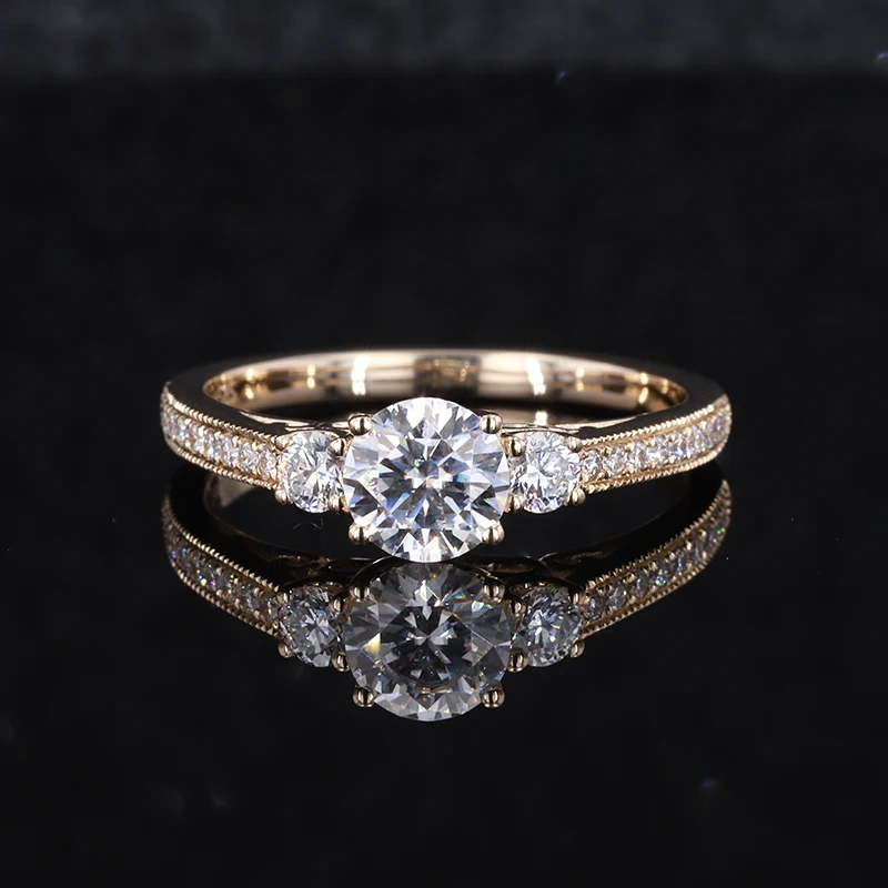 

Round Design Jewelry Yellow 14k Gold diamond Party Wedding Engagement Time ring