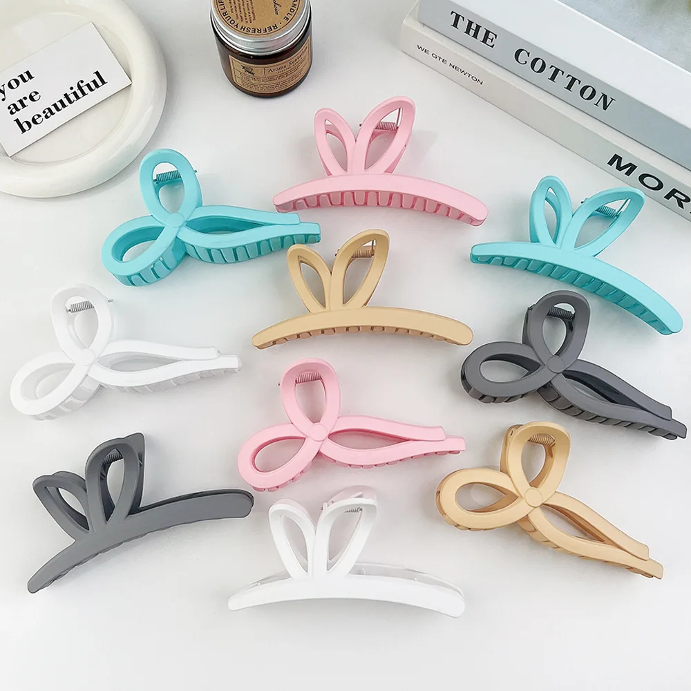 

Grampo De Cabelo 13CM Oversized Bow Hair Claw Clips Accessories PC Matte Candy Color Hair Claw For Women Girls Large Claw Clips