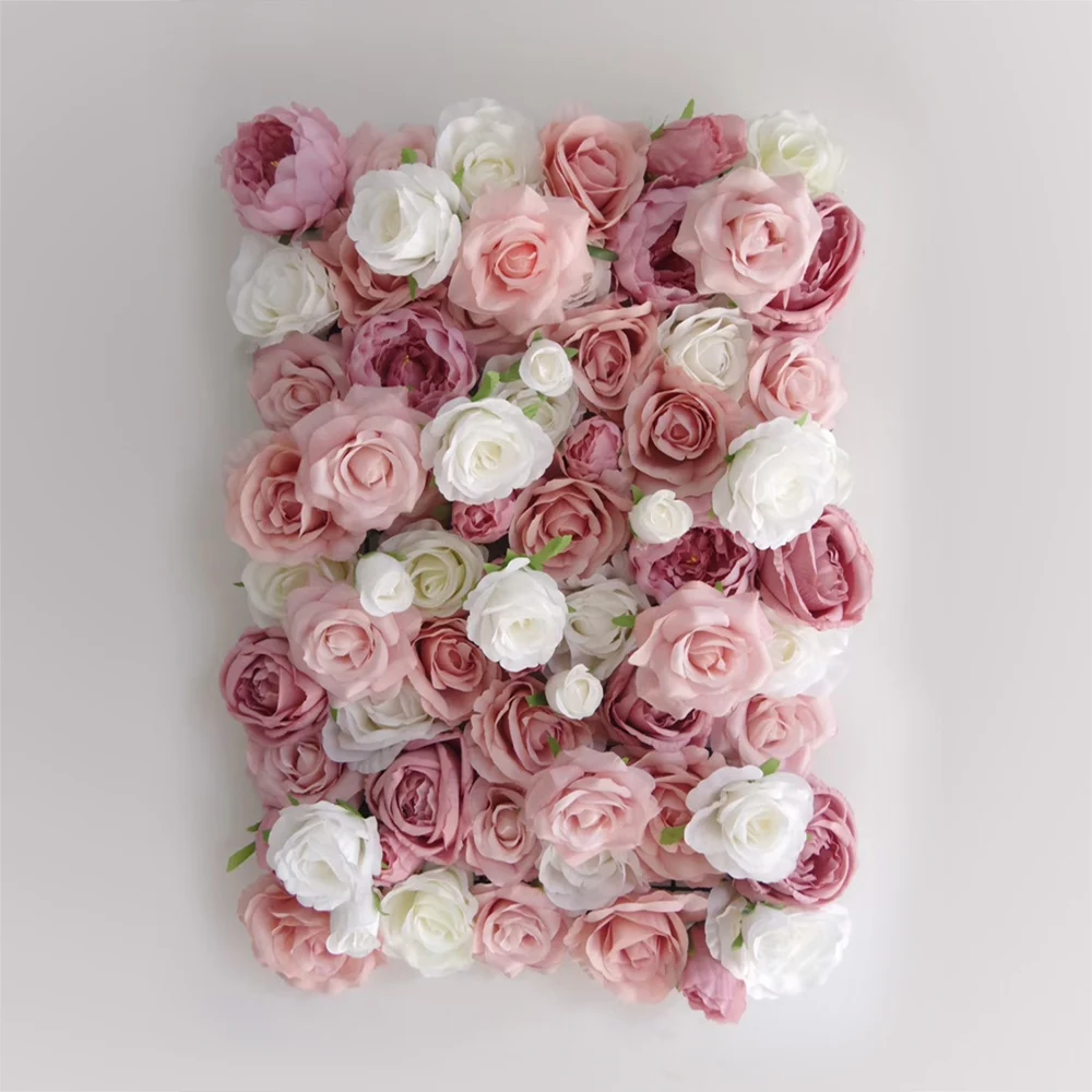 

wholesale indoor decoration Artificial rose silk wall flowers backdrop / Wedding scene artificial flower wall panel, Natural color
