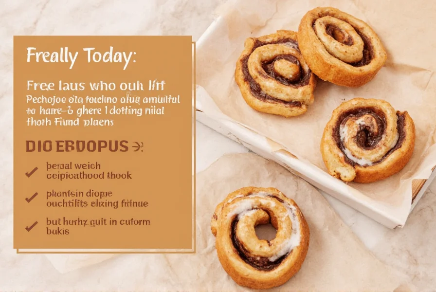 Cinnamon roll delivery packaging with reheating instructions and serving suggestions