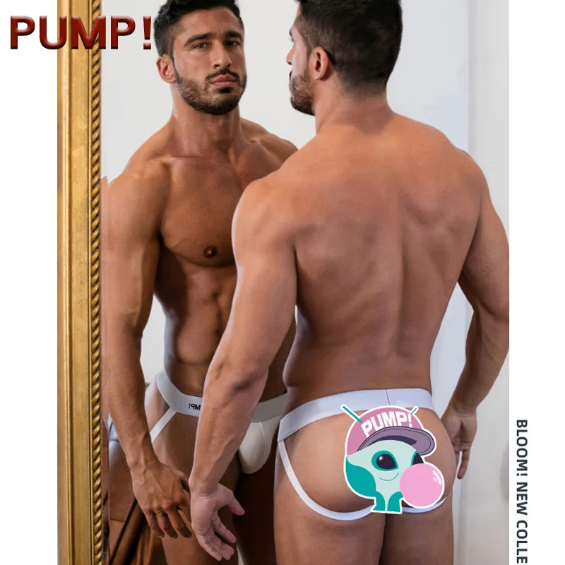 

Pump Black White Double g-String Sports Cotton Gay T-Pants Inner wear Jockstrap Men Thongs Mens Sexy Underwear, Picture