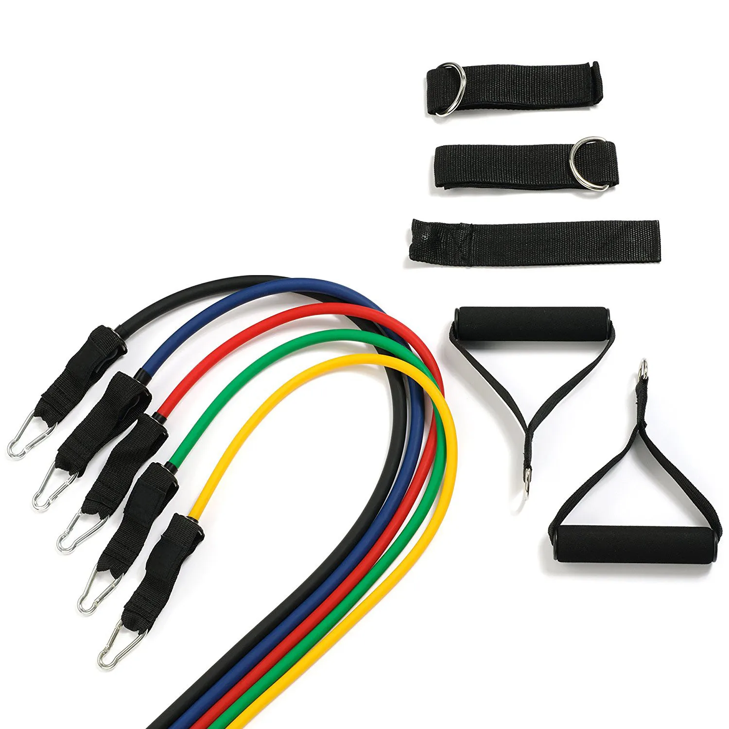 

Wholesale 11 pieces Fitness Tpe Tubed Resistance Bands