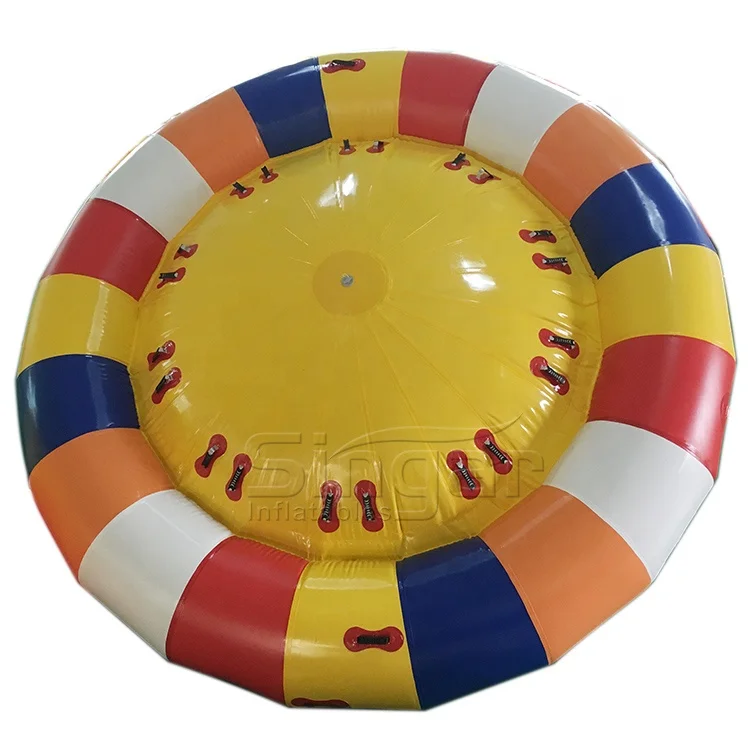 

Aqua park use towable inflatable twister disco boat, Yellow & blue,multi-color,custom color