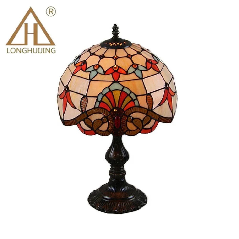 

wholesale Handmade led luxury tiffany Hotel bedside lamp desk lights lamp 12Inch