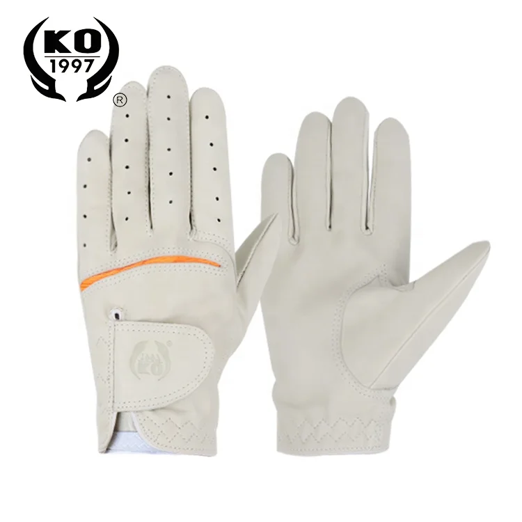 

Personal Logo OEM Customized leather cabretta golf glove baby Fetal cow Leather