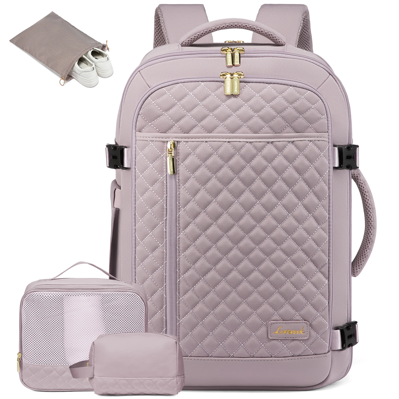 LOVEVOOK Custom Business Travel Expandable Computer Waterproof Anti Theft 15.6In Large Laptop Backpack Travelling Bag With Cubes