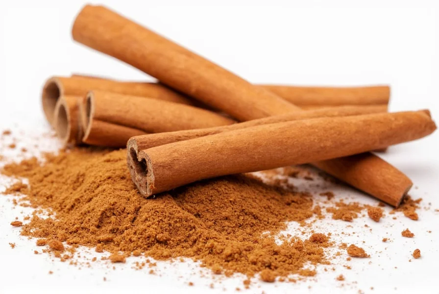 Comparison of cassia and ceylon cinnamon sticks with medication bottles showing potential interactions
