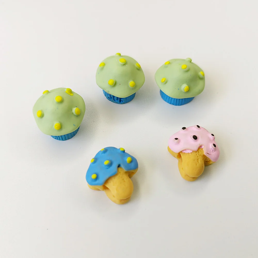 

cute art items artificial mushroom cookies design flatback resin cabochons for kids food play