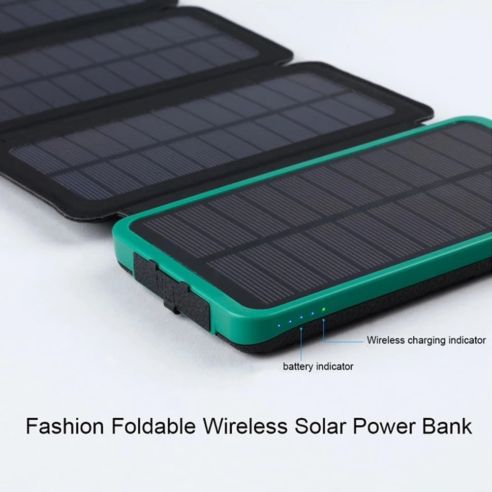 Foldable 10000mah High Efficiency solar mobile phones power bank Qi Wireless charging PowerBank - ANKUX.COM