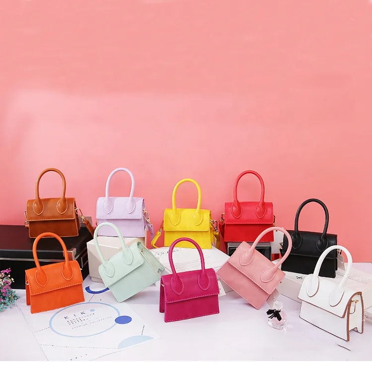 

2021 Hot Sale Ladies Shoulder Hand Bags Fashion Purse Handbags Kids Mini Purse Women Handbags, White, yellow, red, black, light green, violet, orange,