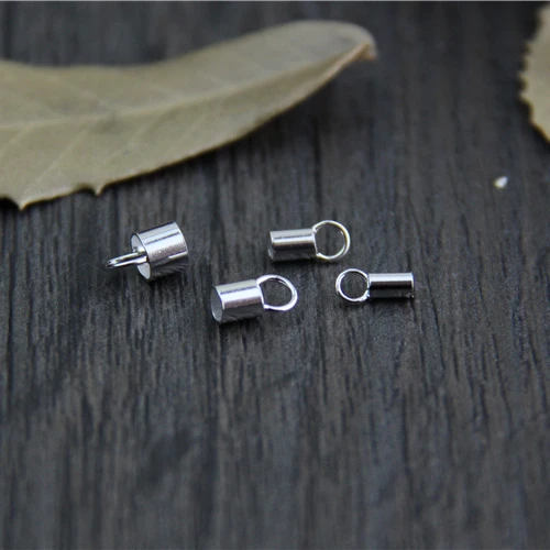 

925 Sterling Silver End Caps Clasps for Leather Bracelet Necklace Jewelry Making Accessories