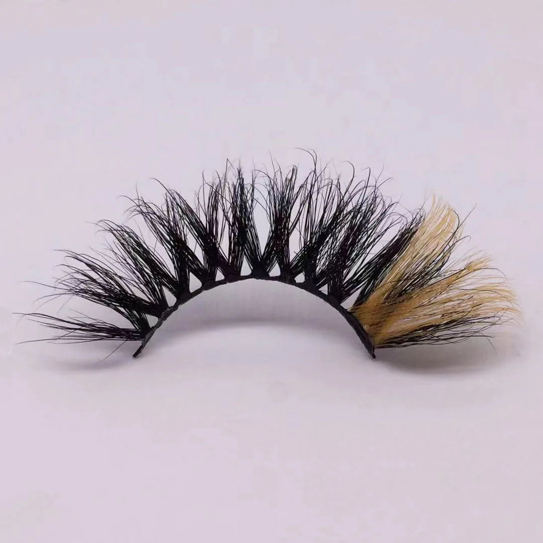 

Mink lashes 5d colorful mink fur strip eye lashes Custom box, Custom color