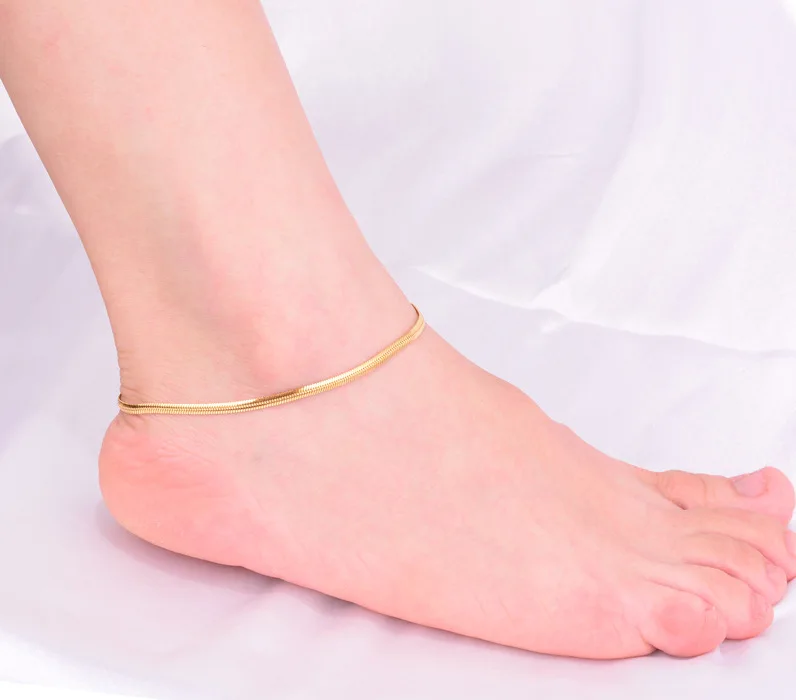 

Foot Beach Ankle Jewelry Stainless Steel Snake Chain Anklet Summer Simple Delicate Snake Bone Chain Anklet Bracelet Jewelry