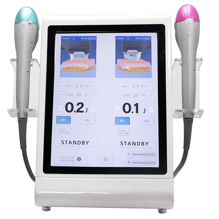 

HIFU Face Lifting Eye Wrinkle Removal Body Slimming 7D HIFU Machine With Two Handles Work At The Same Time, White